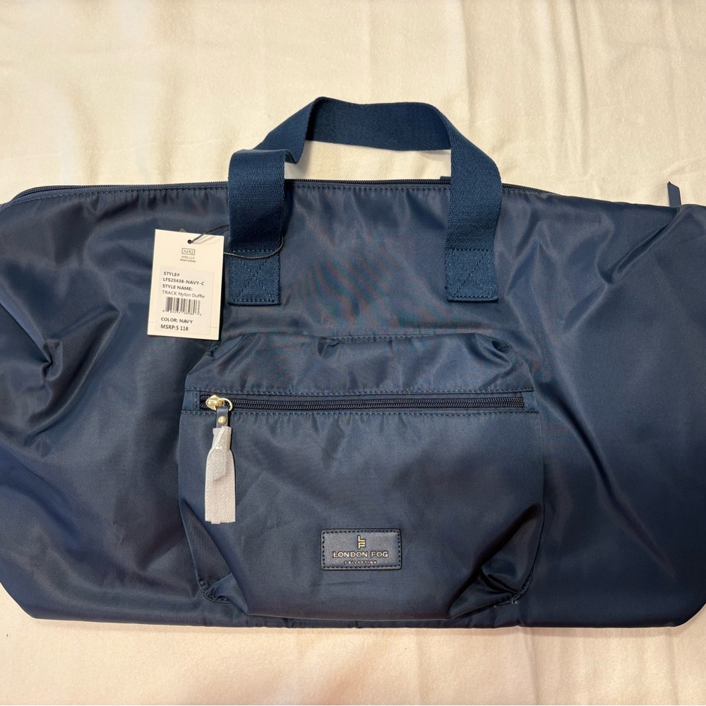 London Fog Navy Blue Travel Duffle Bag 100th Anniversary Collection